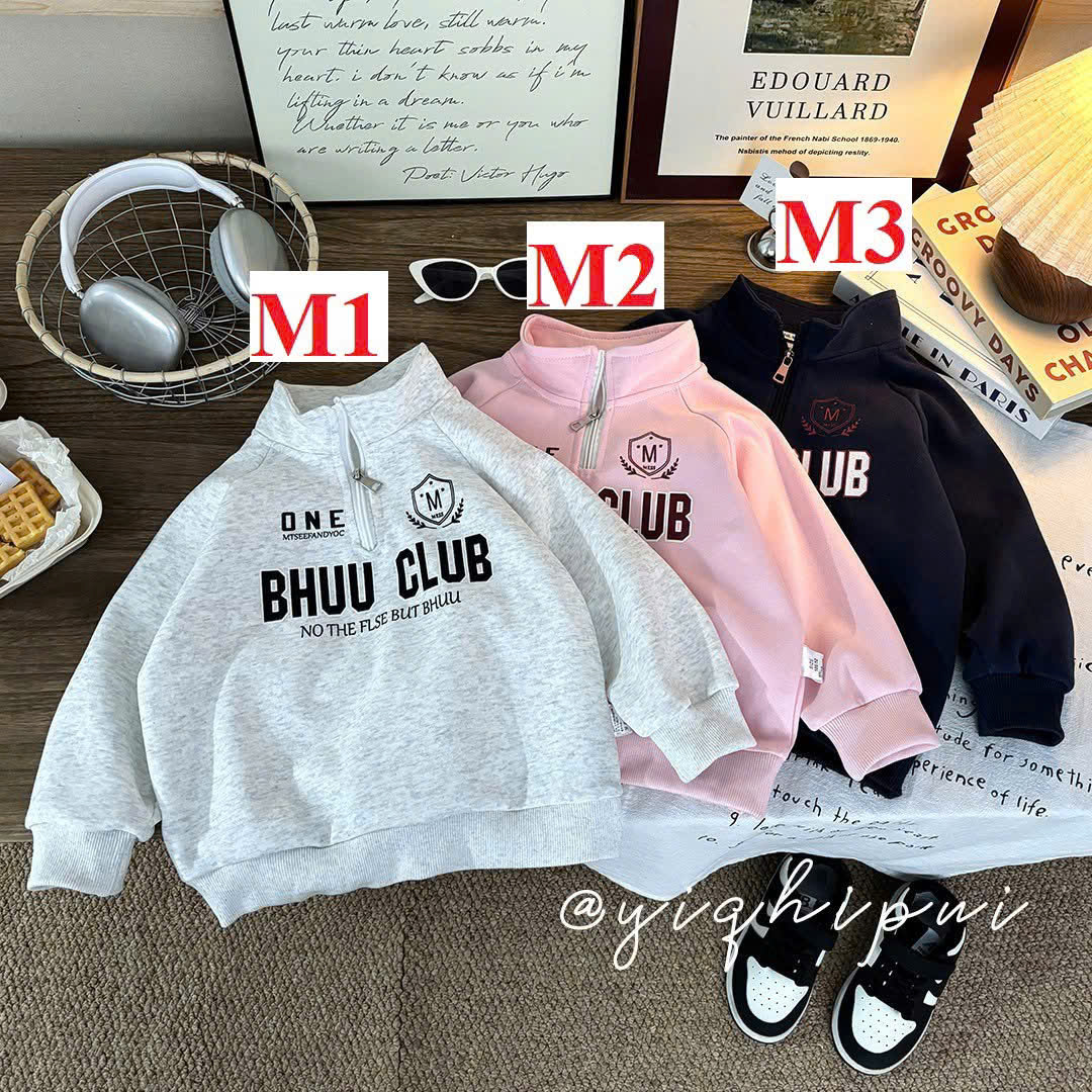❤️ ÁO NỈ CỔ KHOÁ TRẺ EM -Sz 90-130: 145kkk -Sz 140-170: 150kkk